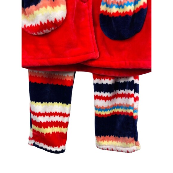 Rou Phang Extra Warm Soft Red Stripe Long Sleeve Top Bottom Pajama Lounge Set L - Picture 2 of 16